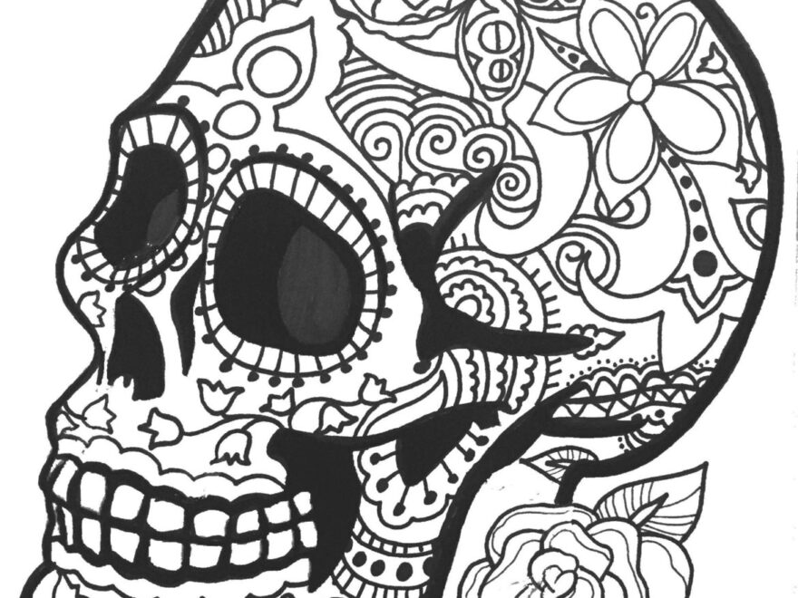 10 MORE Sugar Skull Day Of The Dead Original Art Coloring Book Pages For Adults Dias De Los Muertos Coloring Pages For Adults Printable Etsy