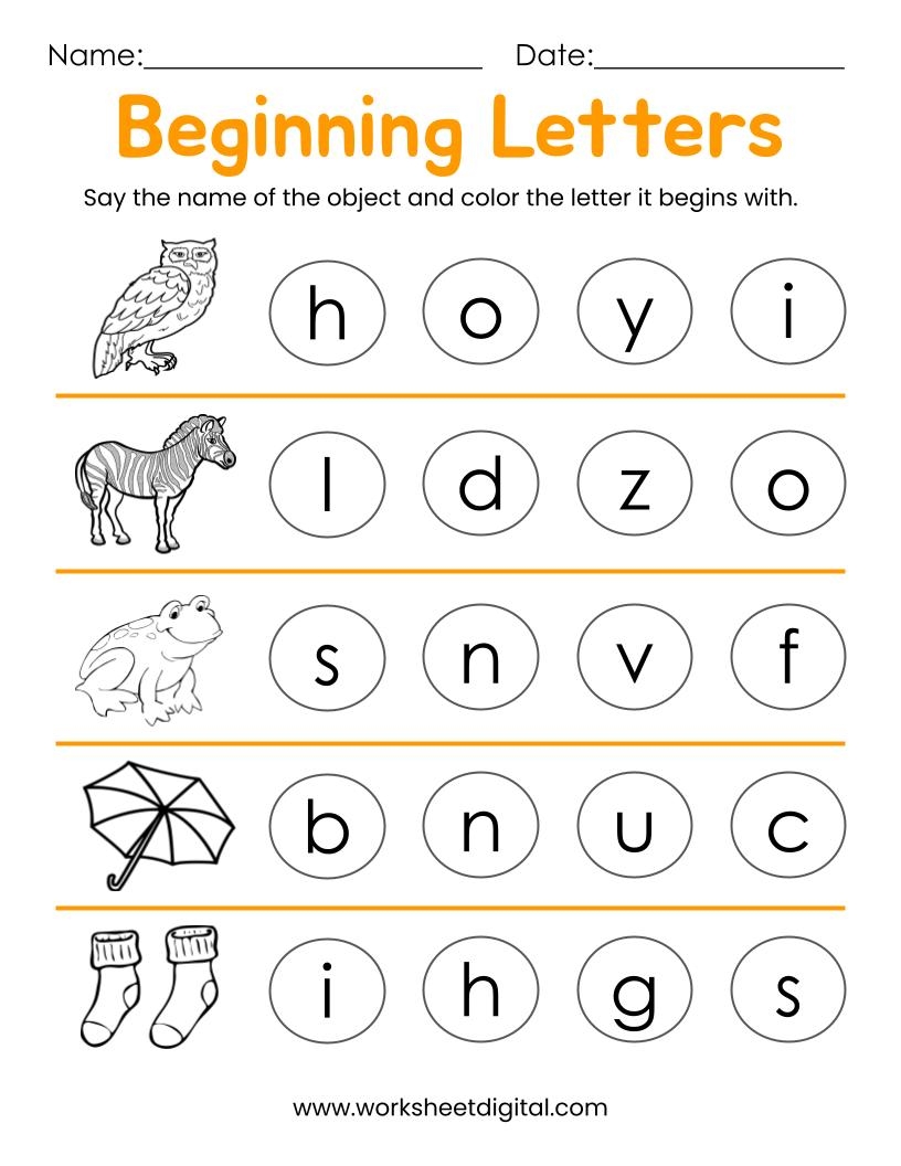 Printable Letter Sheets For Kindergarten