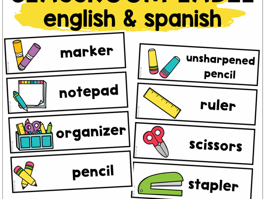 100 Fun Classroom Labels With Pictures For Back To School Preschool FluffyTots