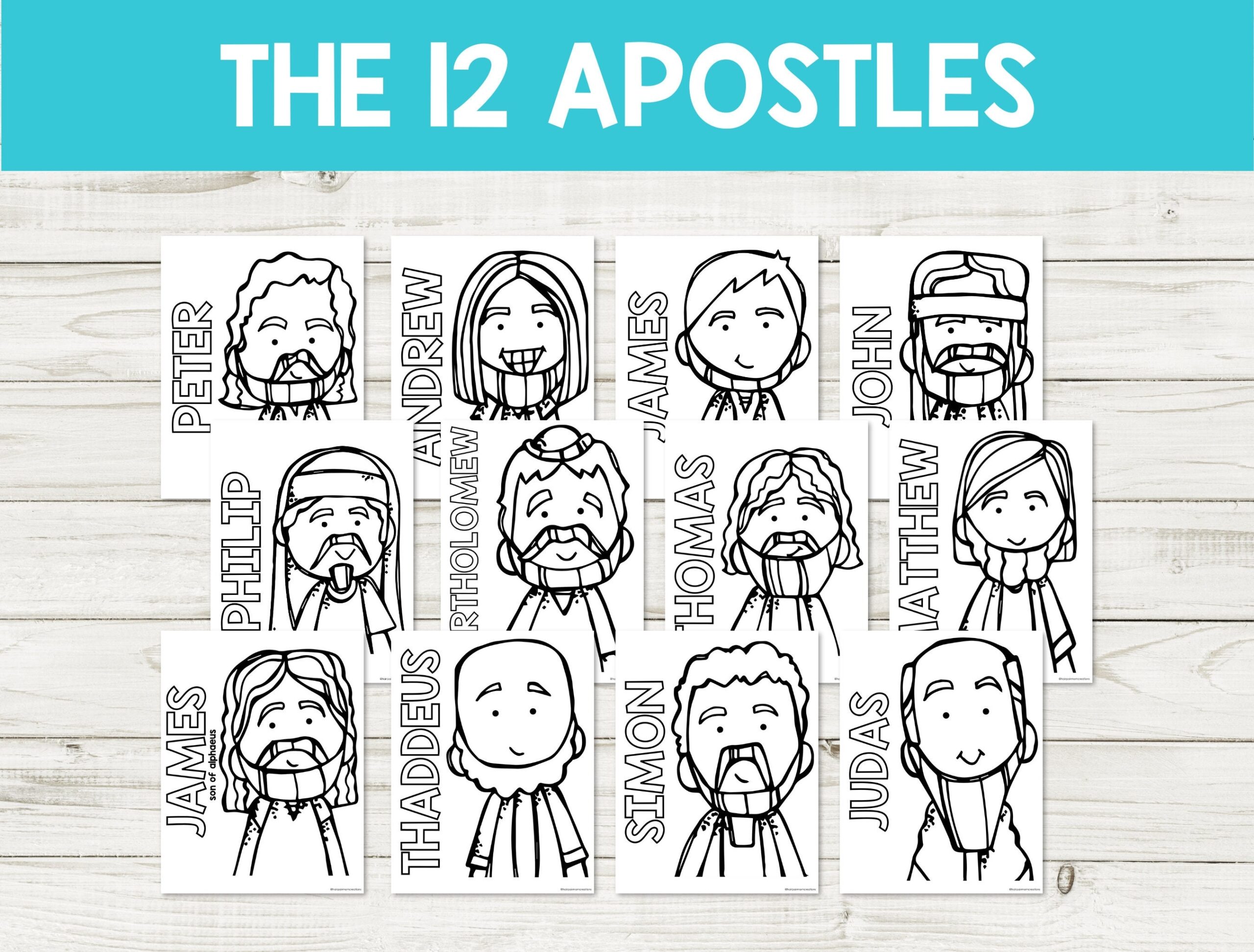 12 Apostles Coloring Pages Preschool Bible Verses Sunday School Homeschool Bible Printable Preschool Activity 12 Disciples Learning Etsy