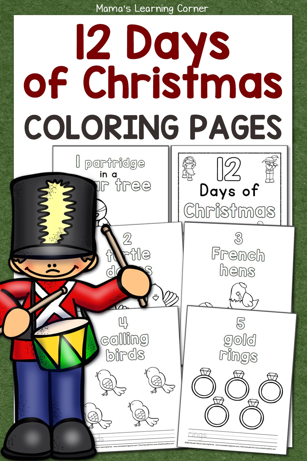 12 Days Of Christmas Coloring Pages Mamas Learning Corner