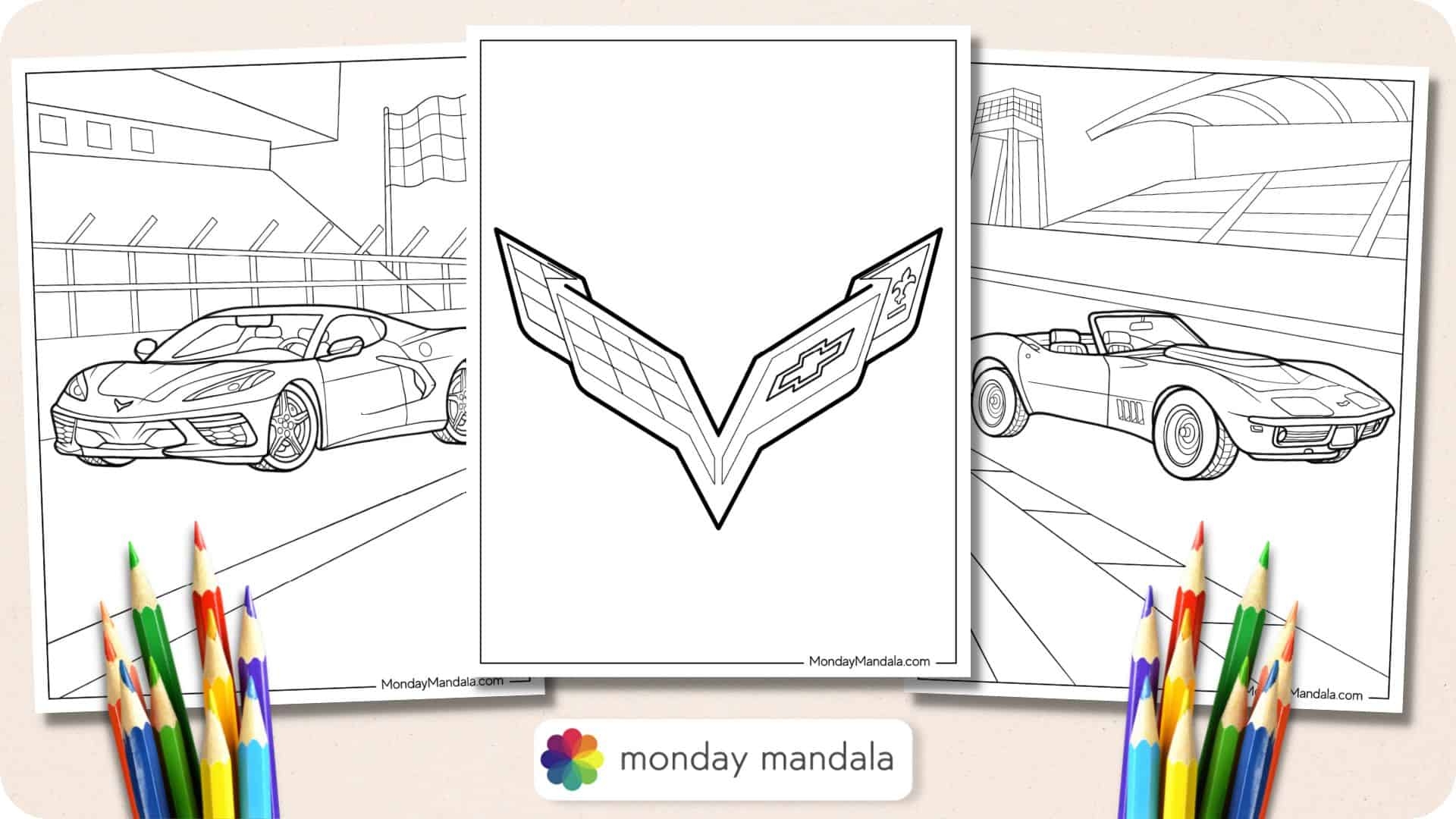 14 Corvette Coloring Pages Free PDF Printables 