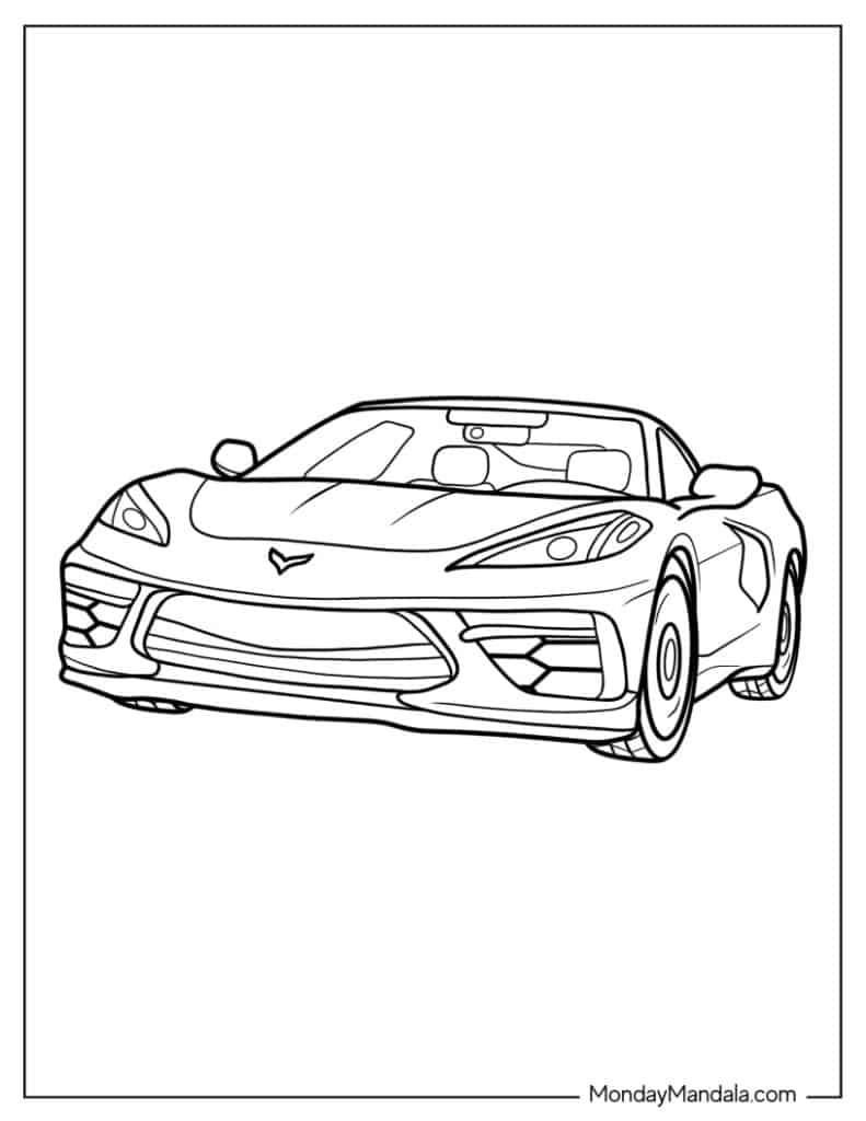 14 Corvette Coloring Pages Free PDF Printables 