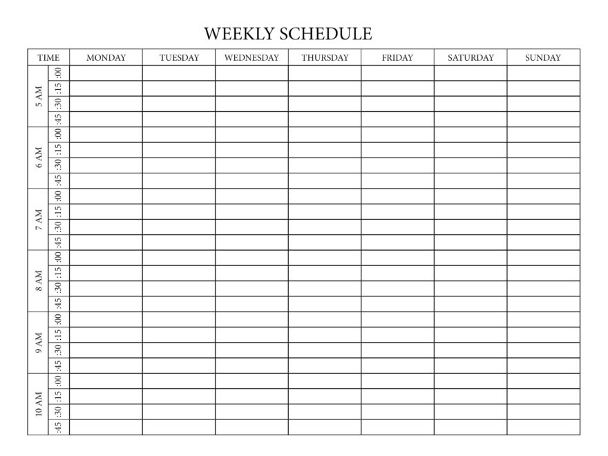 15 Minute Untimed Printable Weekly Planner Landscape Weekly Schedule Sunday monday Start A4 Tabloid Letter Sized Etsy UK