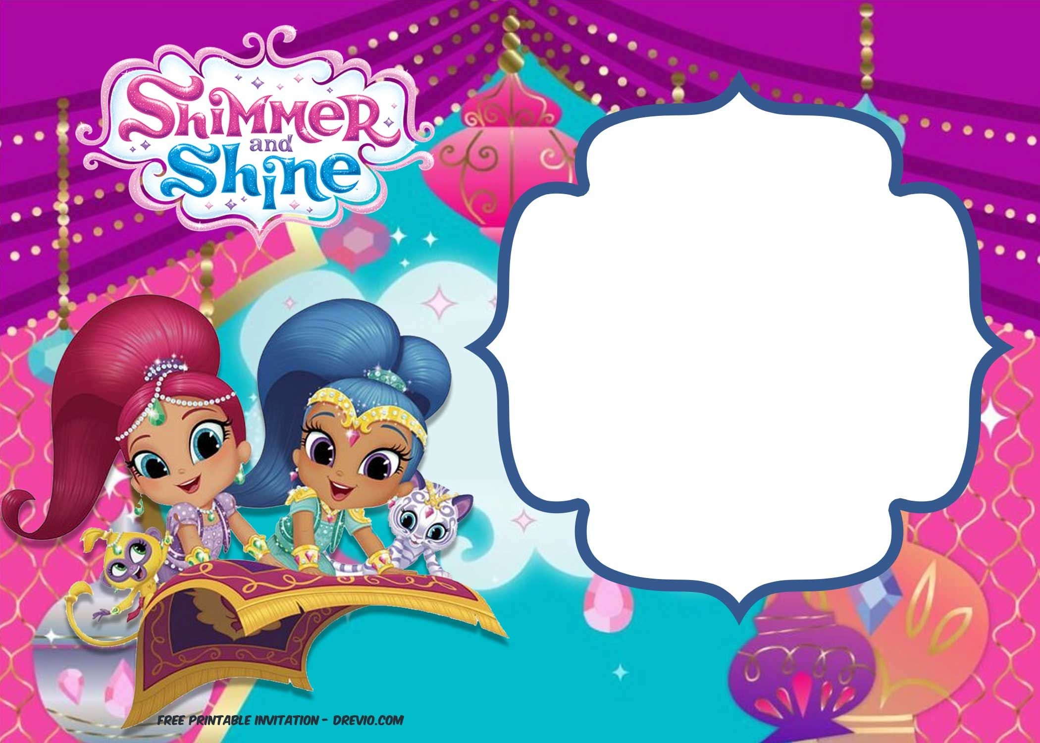 Free Shimmer And Shine Printables Invitations