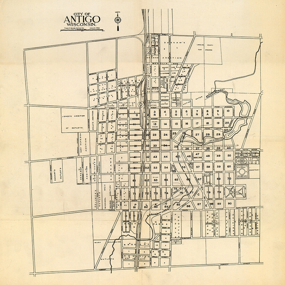 1926 City Map Of Antigo Wisconsin EBay