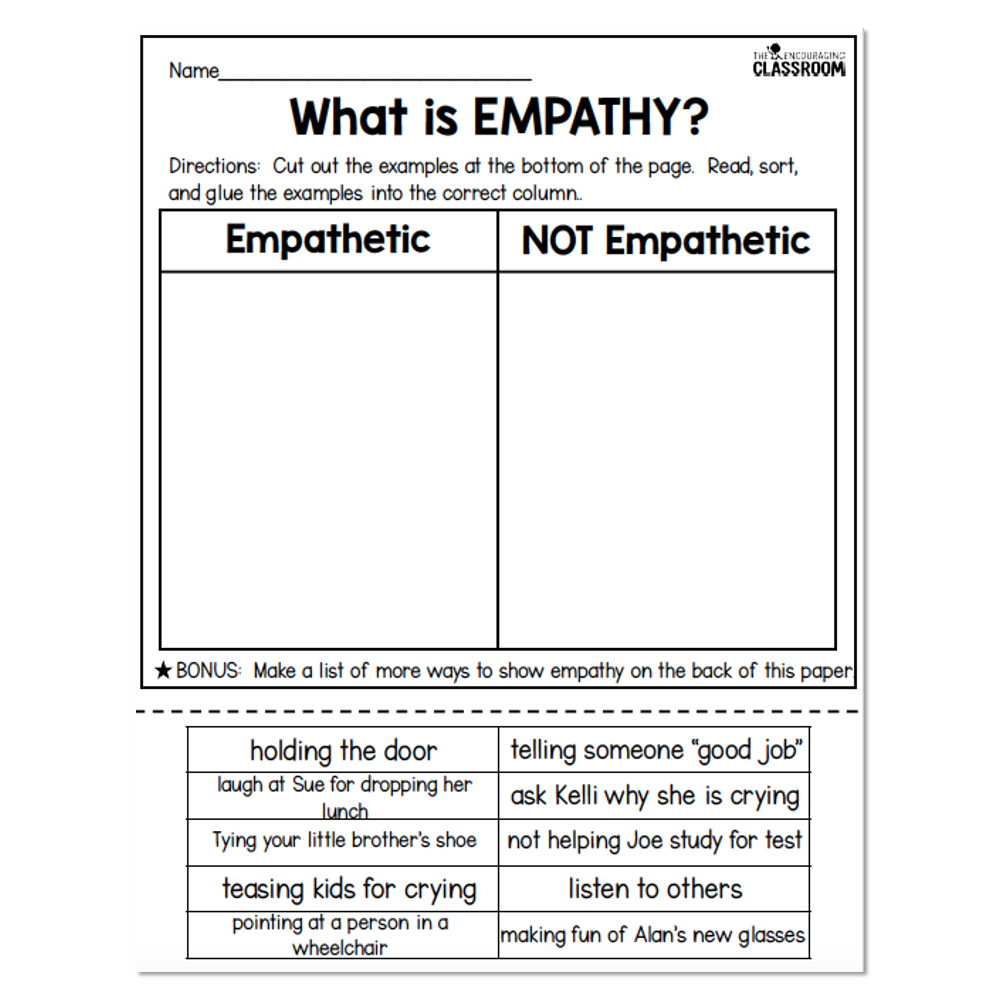 Free Printable Worksheets For Kids Empathy