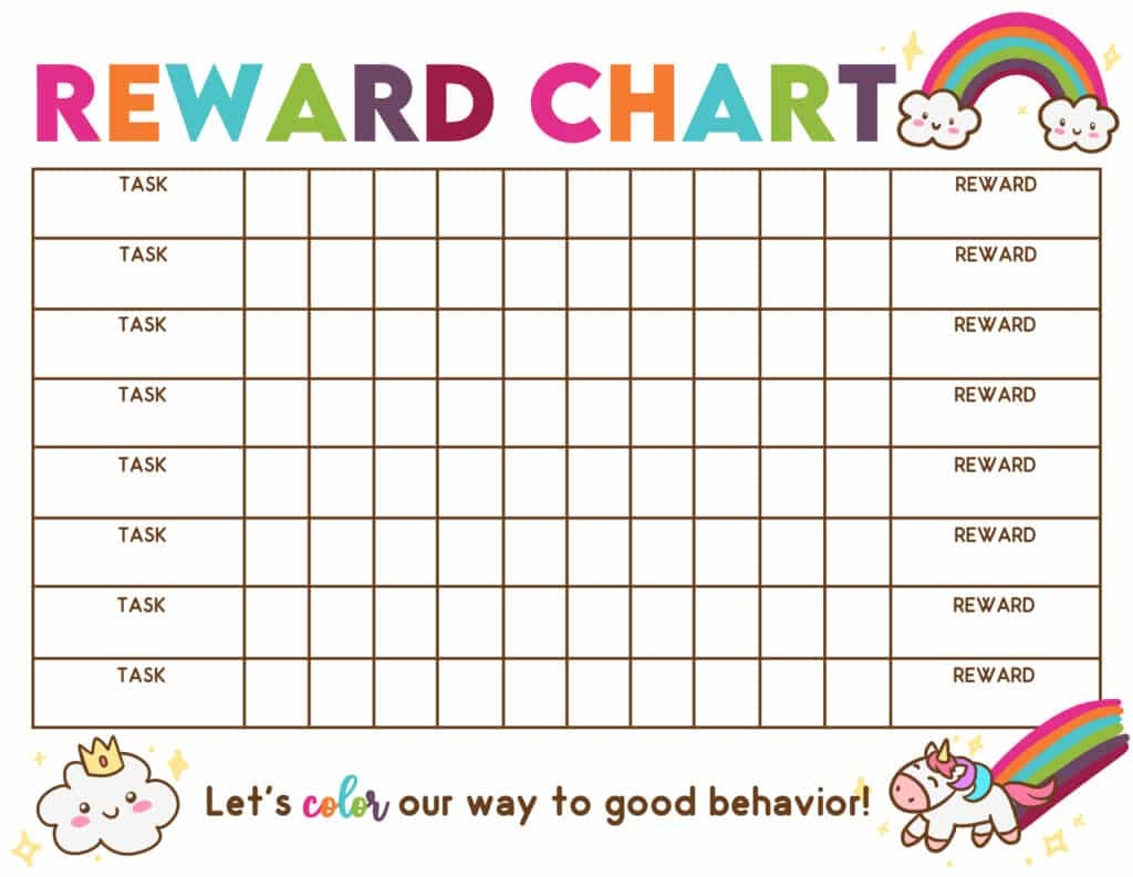Printable Reward Charts For Kids
