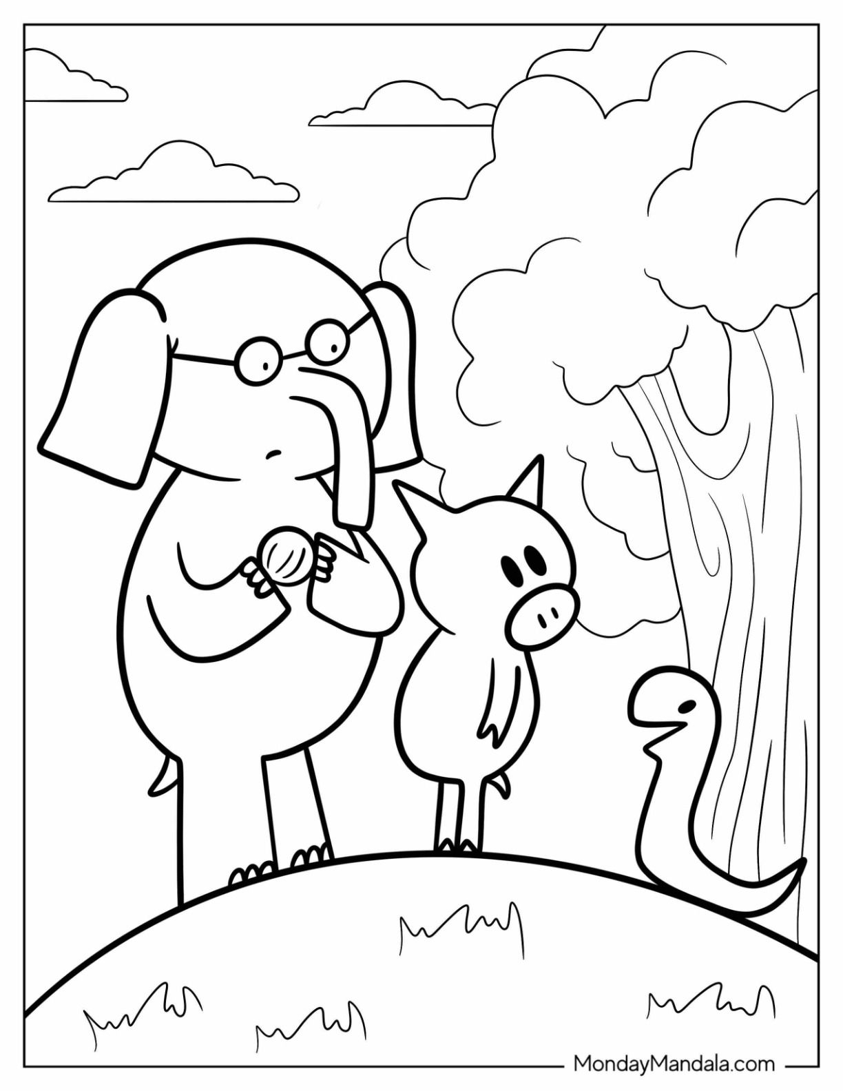 20 Elephant Piggie Coloring Pages Free PDF Printables 