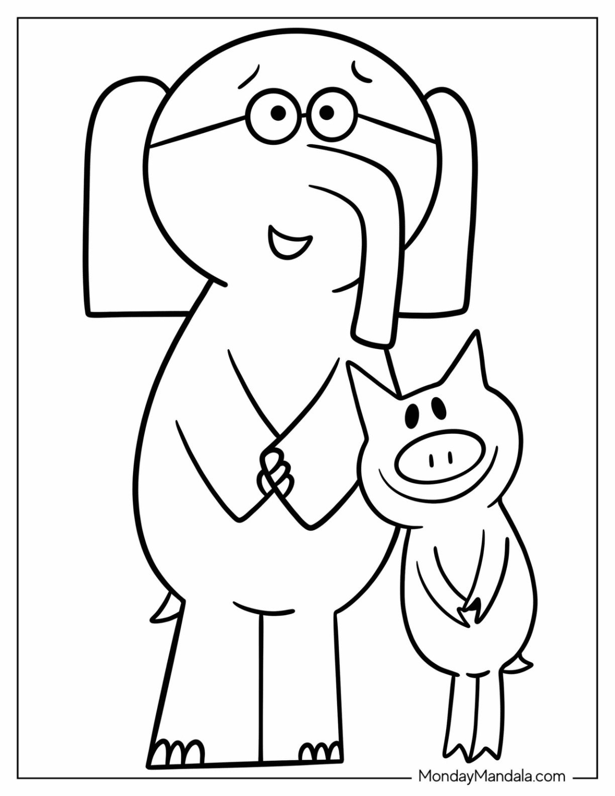 20 Elephant Piggie Coloring Pages Free PDF Printables 
