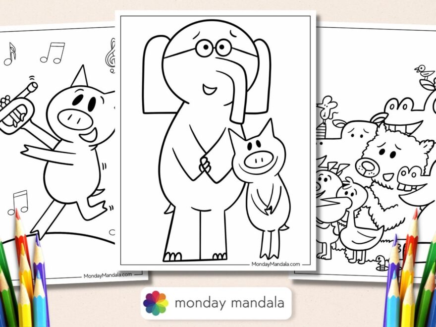 20 Elephant Piggie Coloring Pages Free PDF Printables