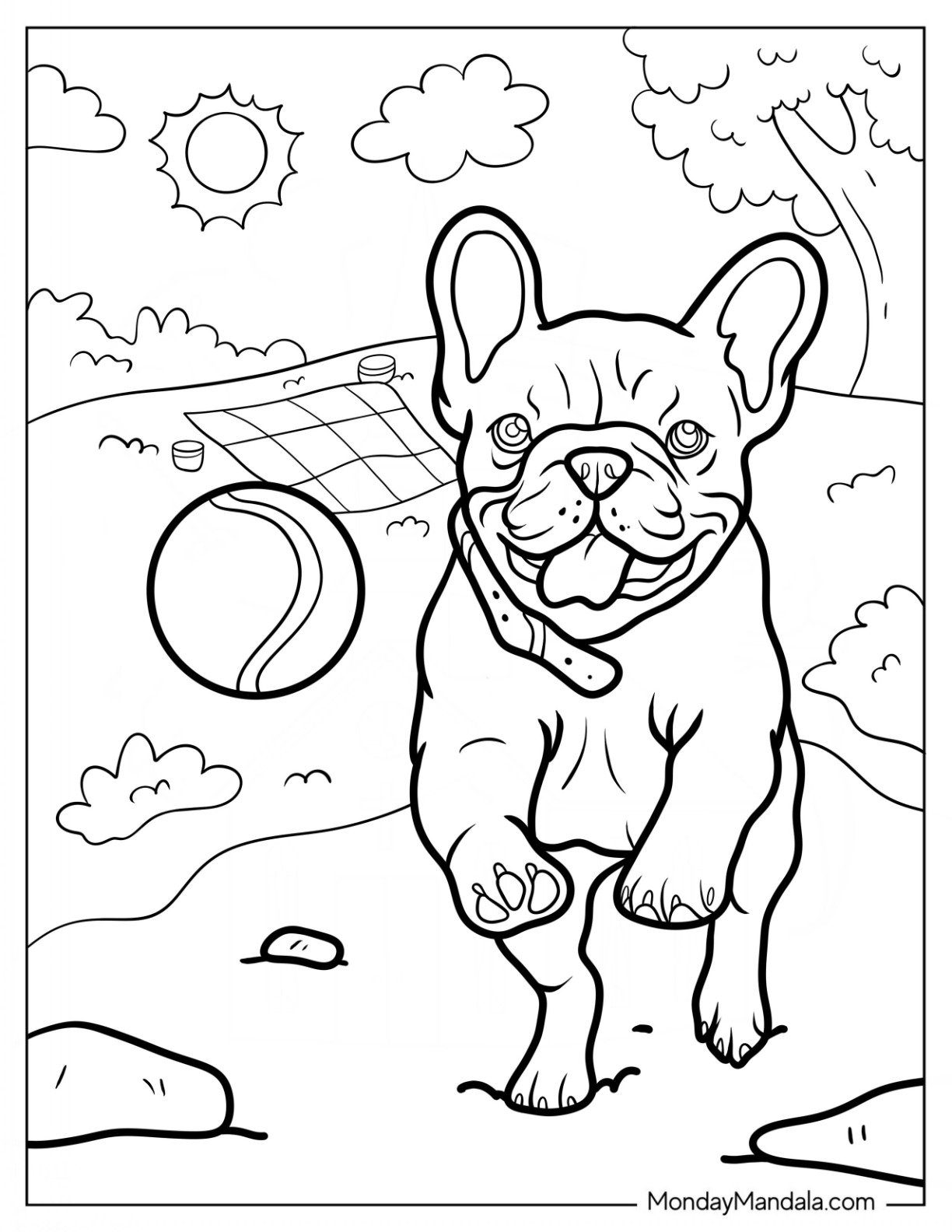 Free Coloring Sheet Printable Bulldog