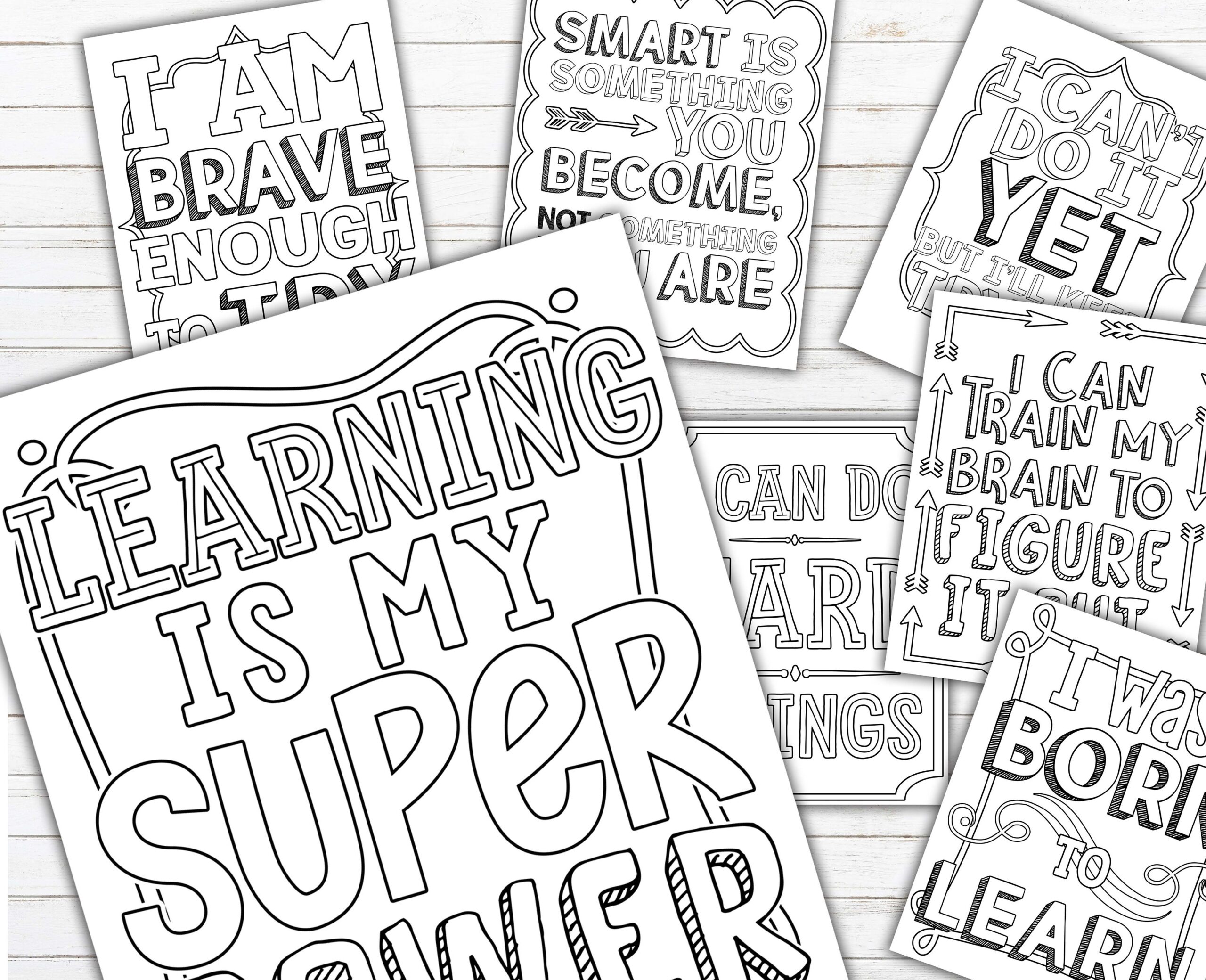 20 Growth Mindset Coloring Pages PRINTABLE Mindset Resources Teacher Printables Mindset Coloring Etsy Norway