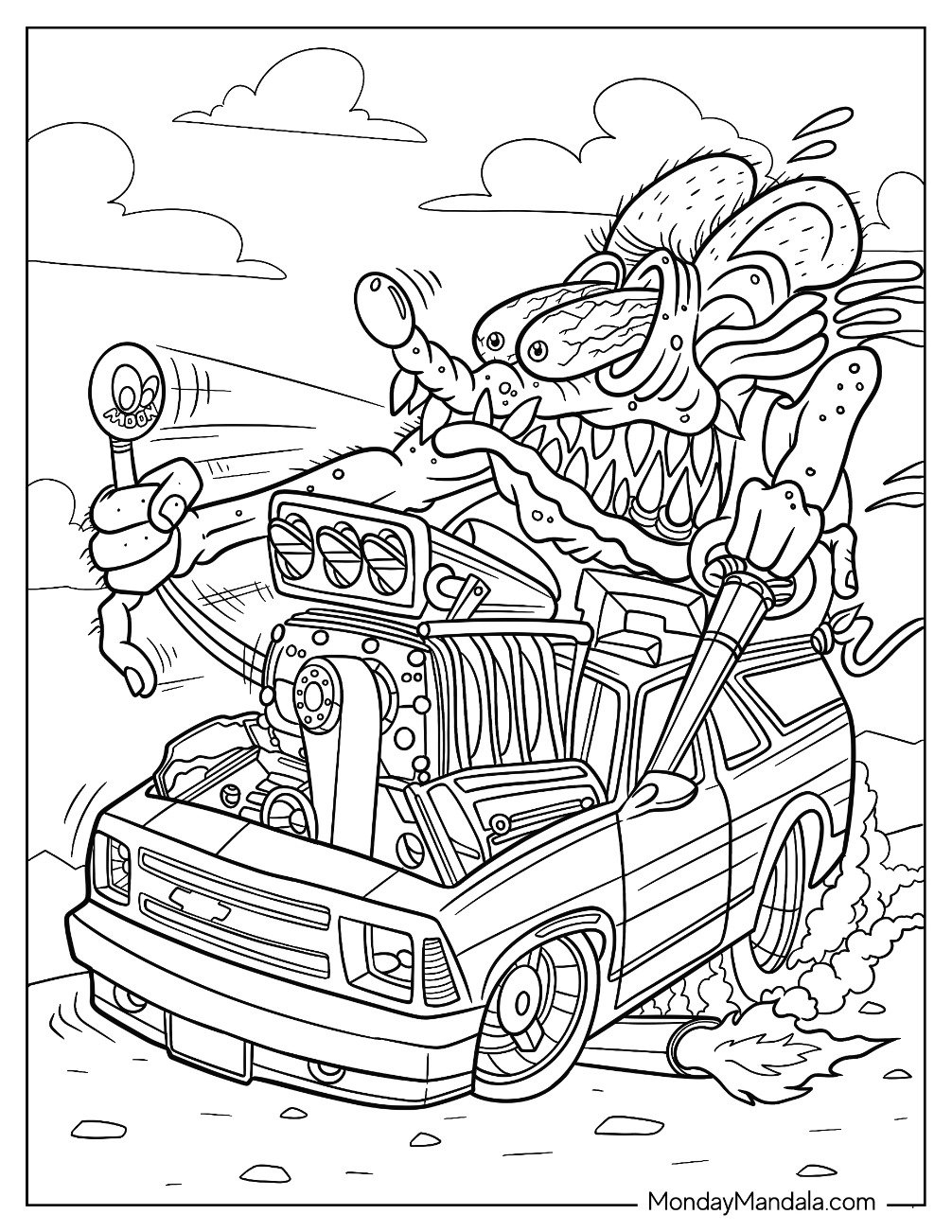 Free Printable Hot Rod Coloring Pages