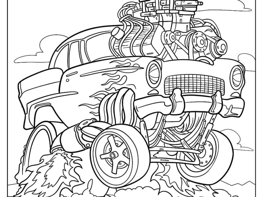 20 Hot Rod Coloring Pages Free PDF Printables