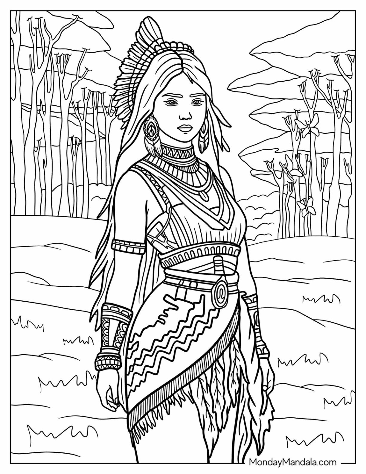 20 Native American Coloring Pages Free PDF Printables 
