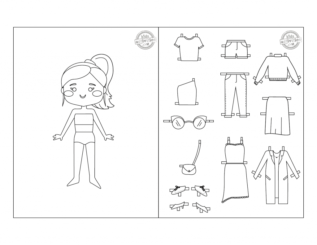 Coloring Paper Dolls Free Printables