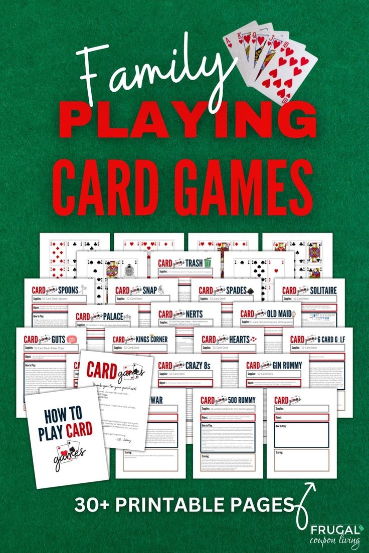 20 Playing Card Games Printable