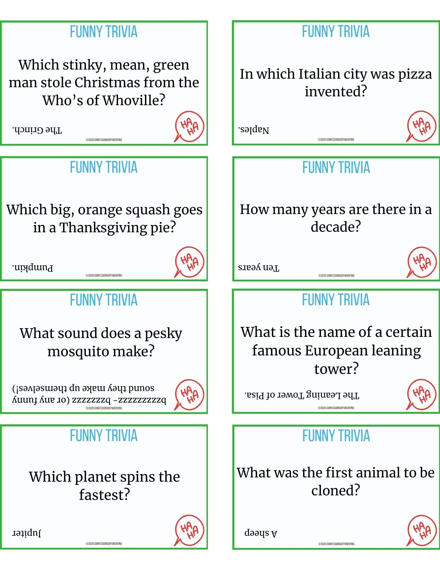 200 Funny Trivia Questions Hilarious Trivia Questions Printable Funny Trivia family friendly Funny Trivia Printable Party Game For Kids Etsy