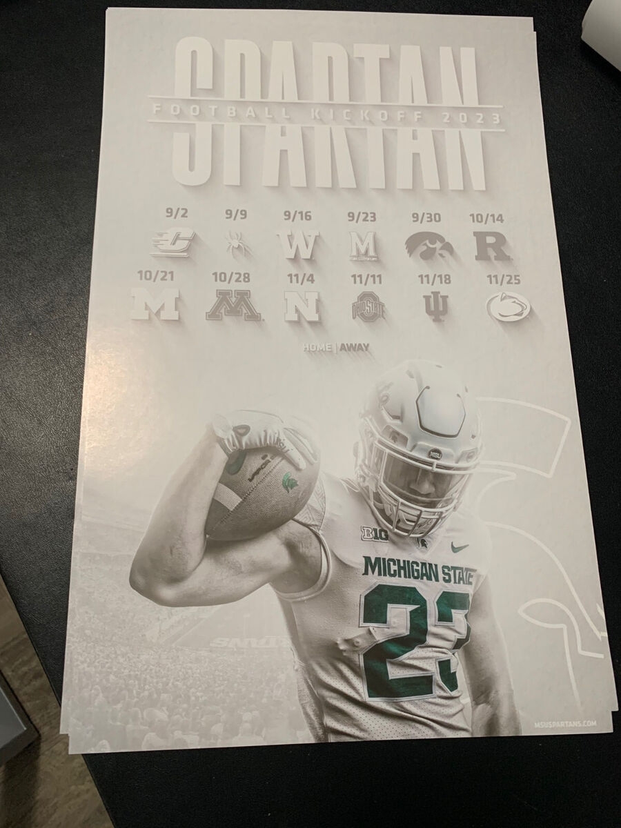 2023 Michigan State Spartans Football Schedule Poster 11x17 EBay