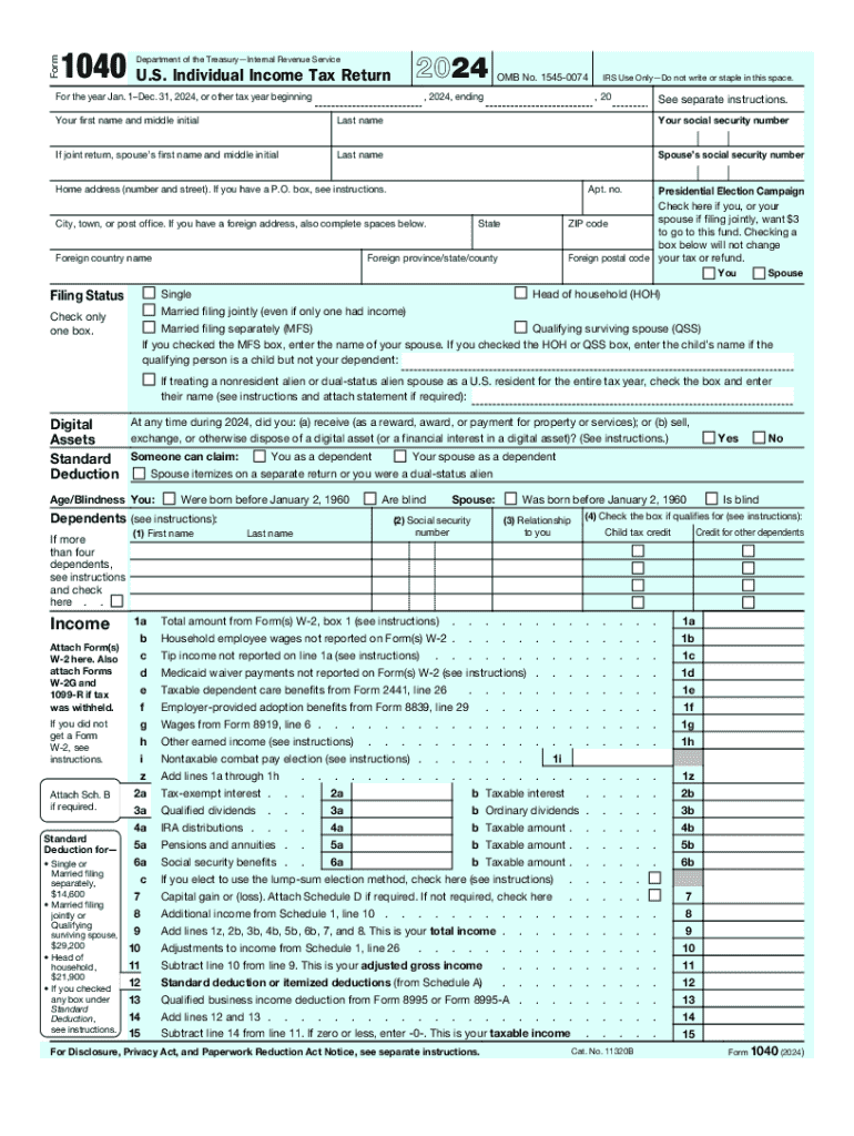Printable Form 1040 For 2025