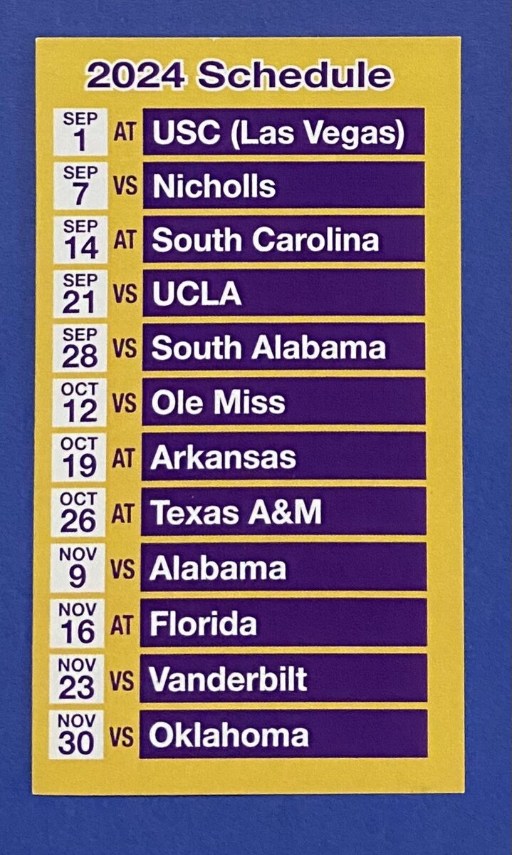 Lsu Football Schedule 2025 Printable