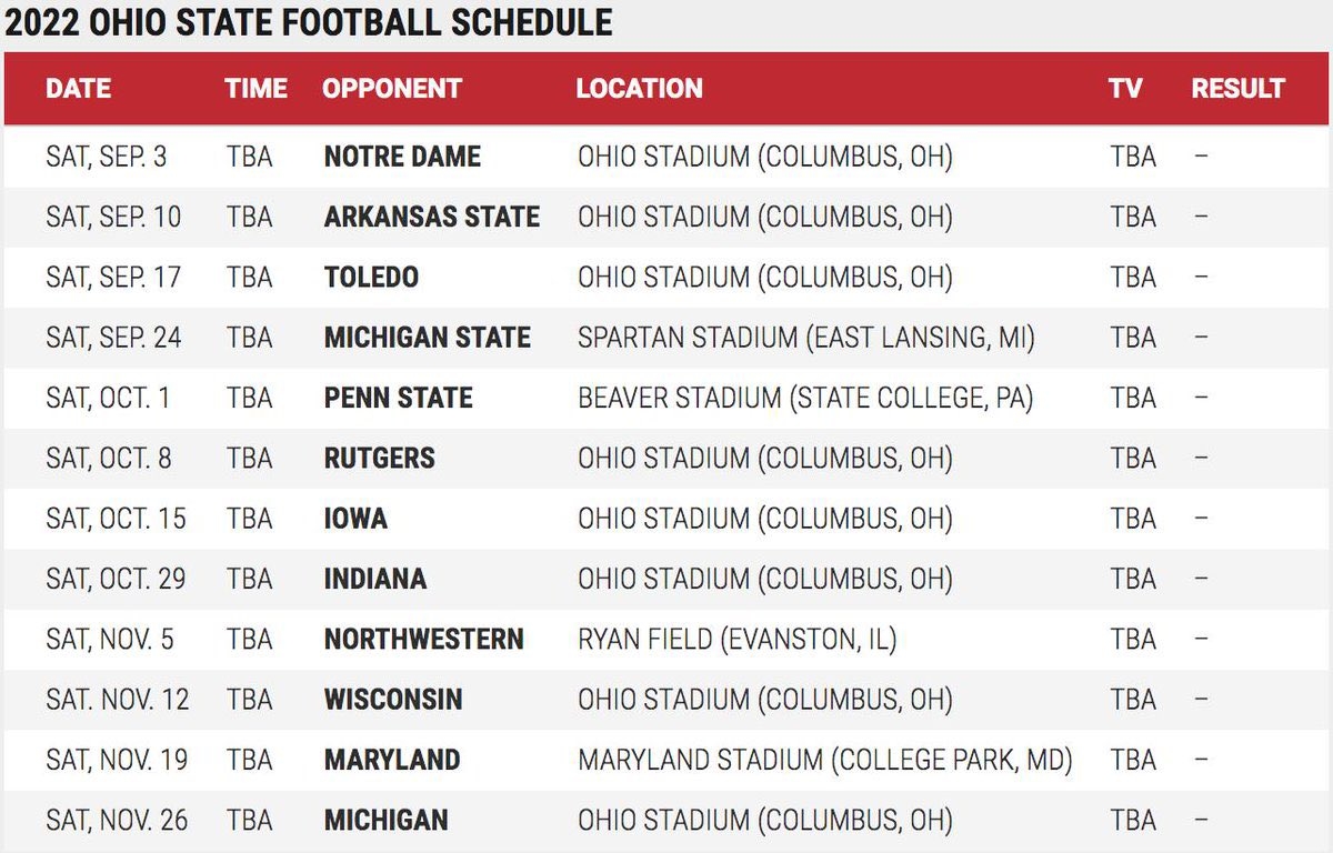 2024 Ohio State Buckeyes Football Schedule Worksheets Library