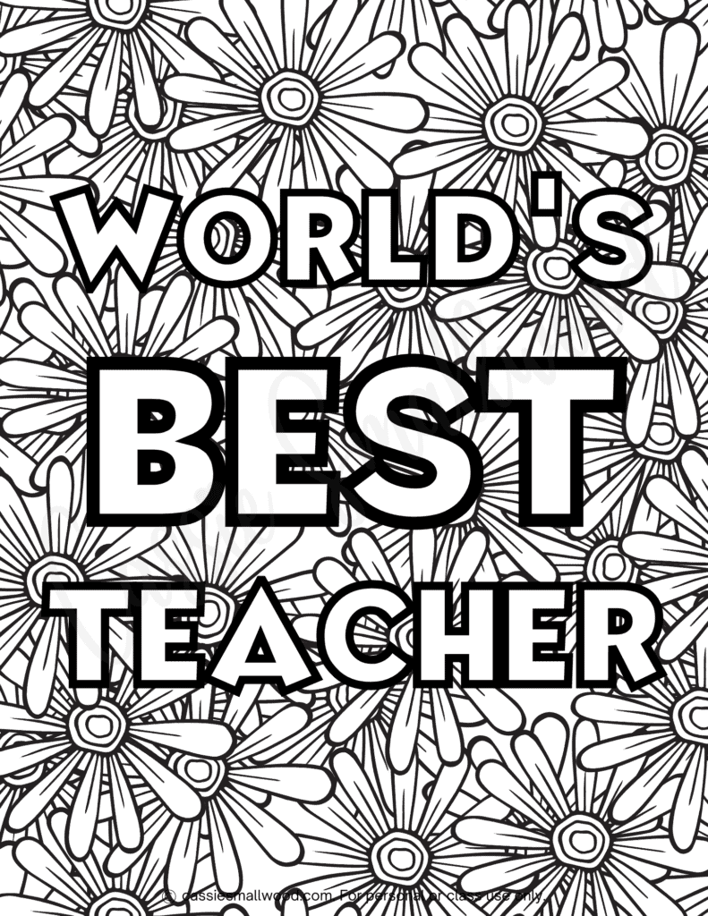 Printable Best Teacher In The World