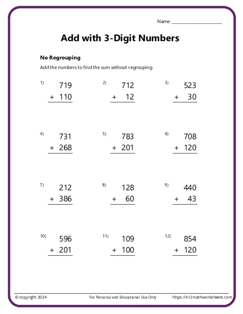 2nd Grade Addition Worksheets