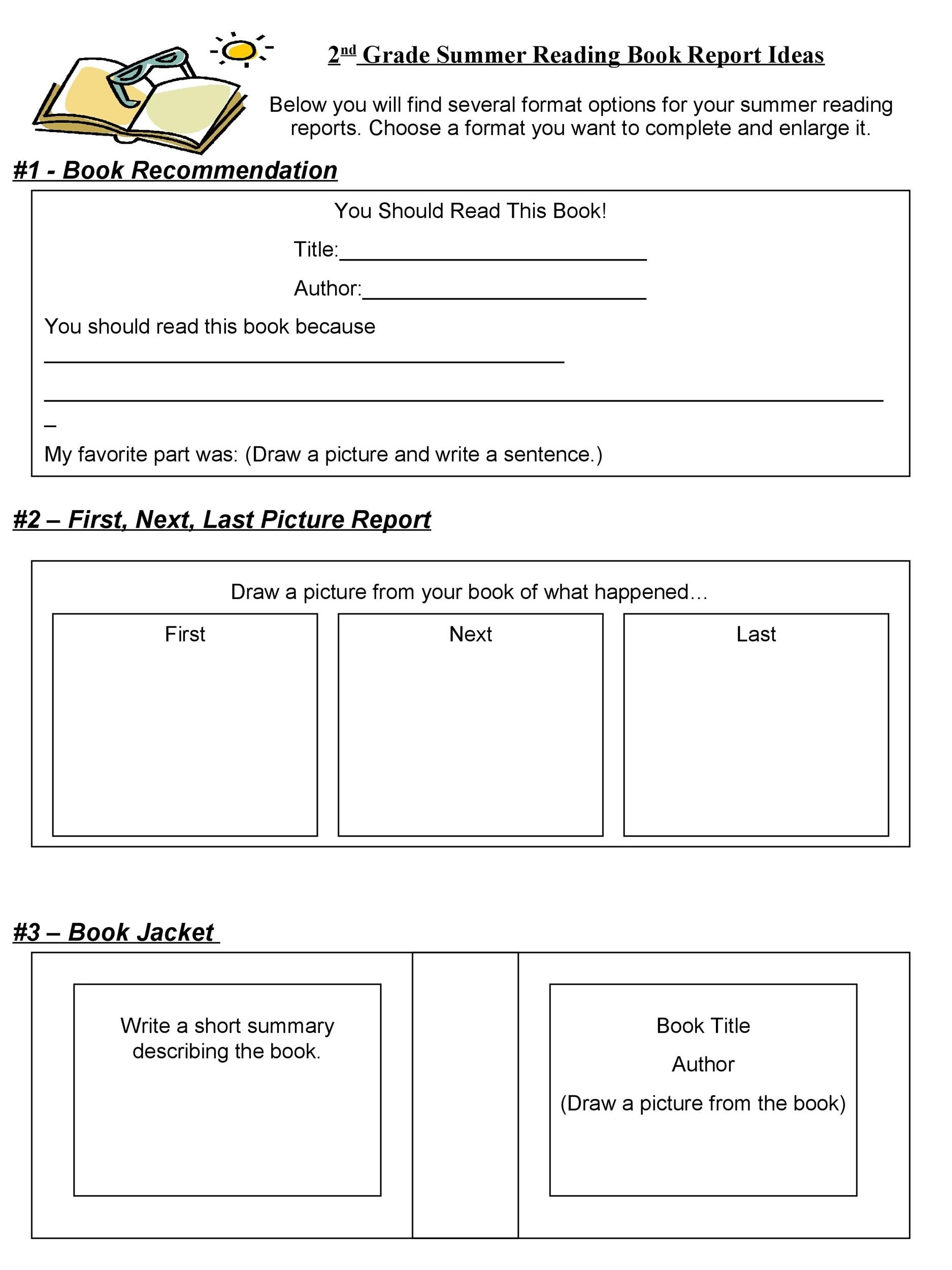 2Nd Grade Book Report Printable