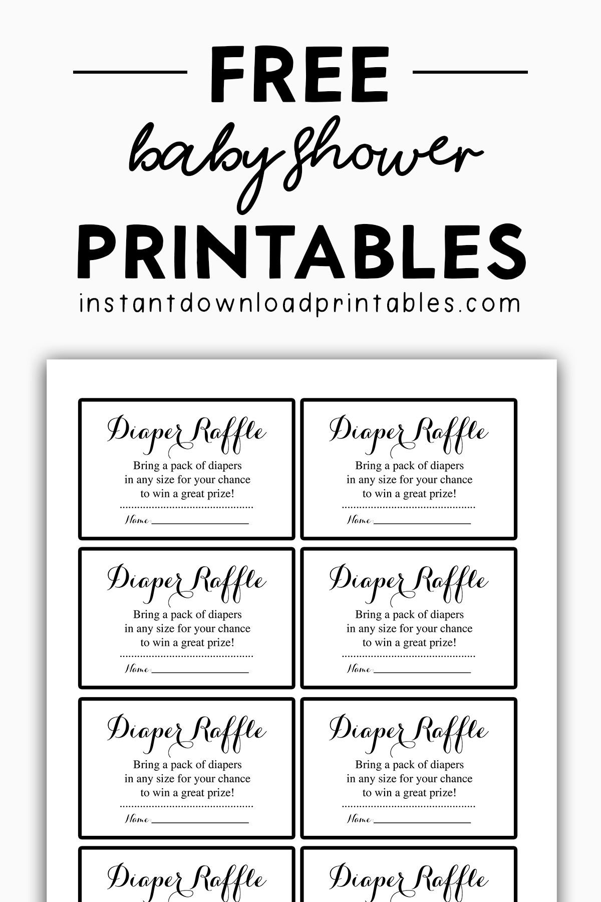 350 Free Baby Shower Printables Games Keepsakes Diaper Raffle Thank You Instant Download Instant Download Printables