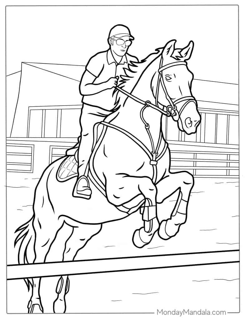 Realistic Horse Adult Printable Coloring Pages