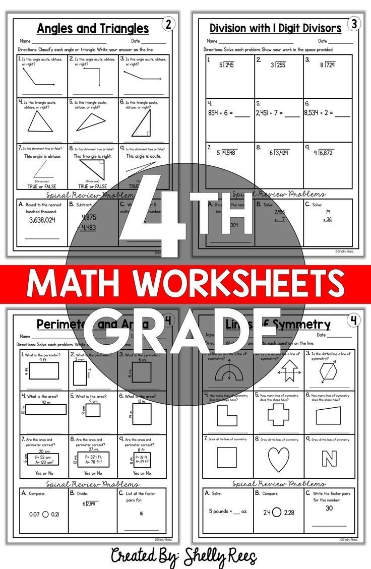 Free Printable 4Th Grade Math Worksheets