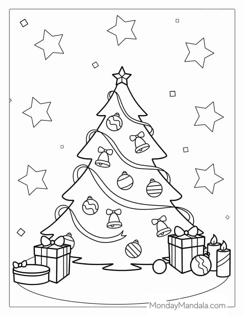 50 Christmas Tree Coloring Pages Free PDF Printables 