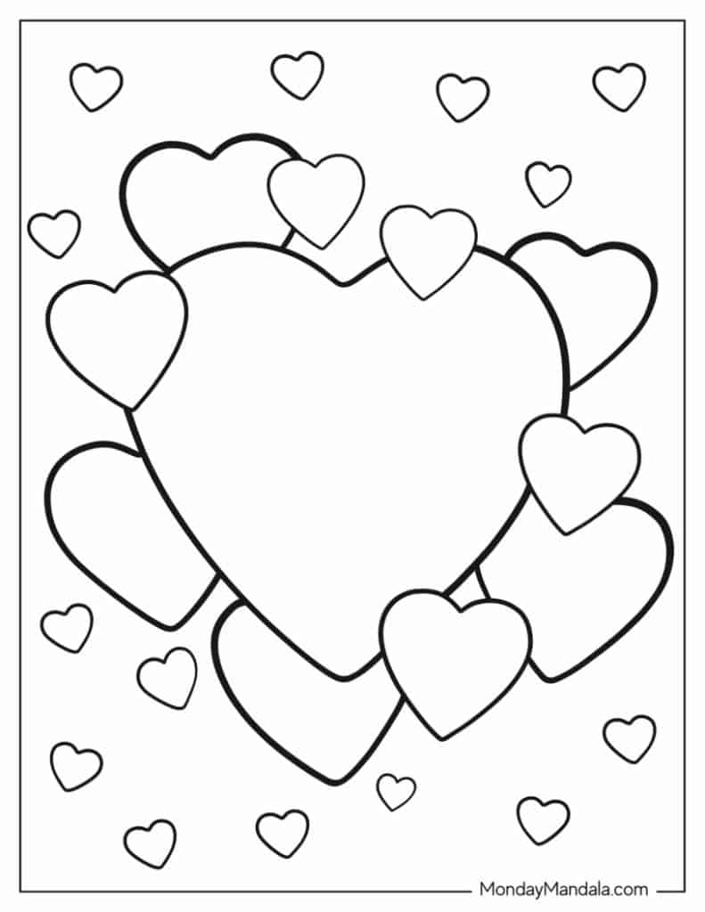 60 Heart Coloring Pages Free PDF Printables 