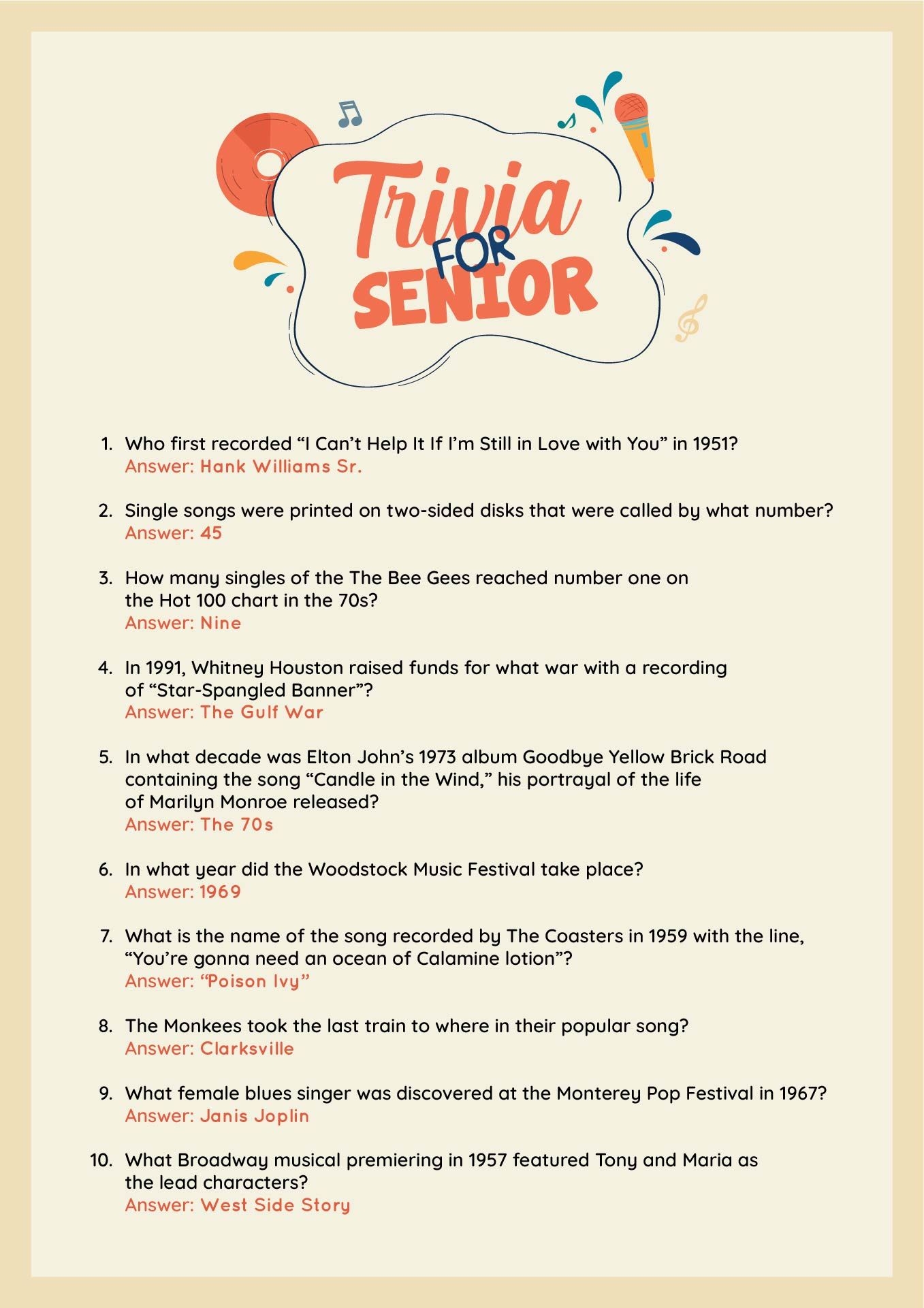 70 Free Printable Trivia Quizzes With Answers Worksheets Library