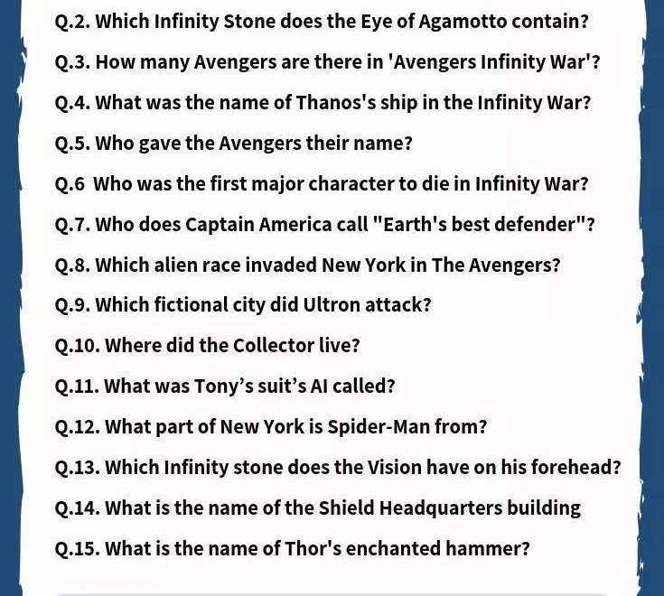 90 Avengers Trivia Questions Answers Meebily