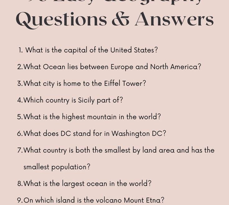 91 Geography Trivia Questions And Answers