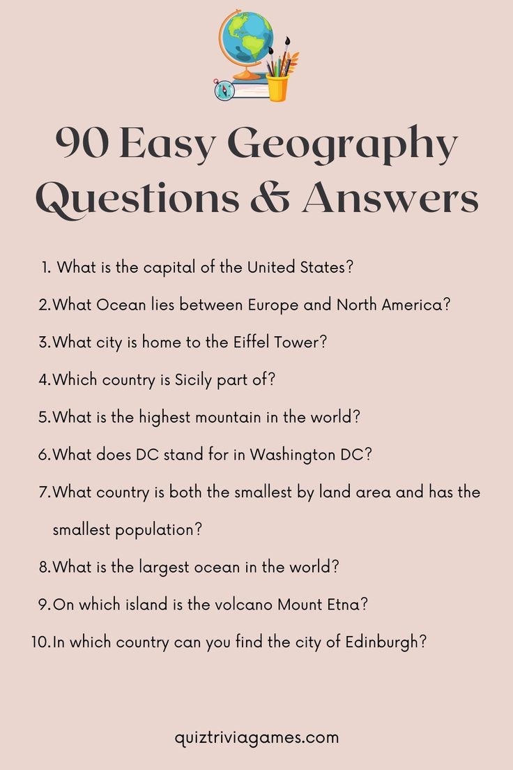 91 Geography Trivia Questions And Answers