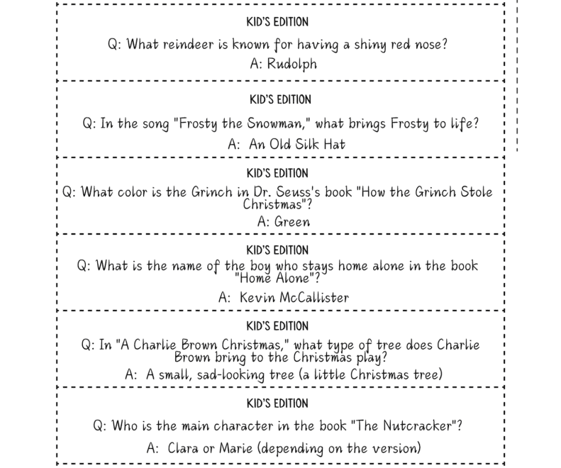 96 Christmas Trivia Questions And Answers Free To Print Once Upon A Printable