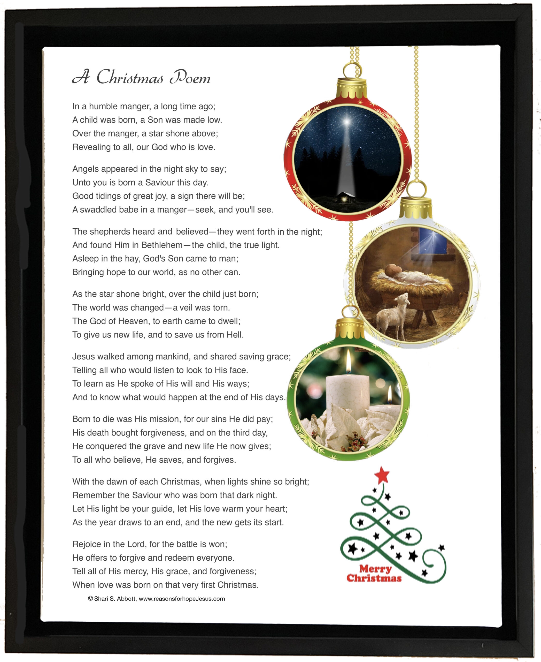A Christmas Poem To Download And Print Reasons For Hope Jesus