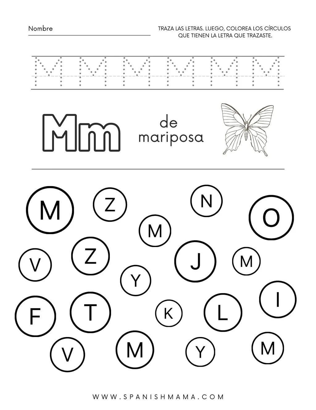 Free Printable Spanish Worksheets Tracing The Alphabet Letter