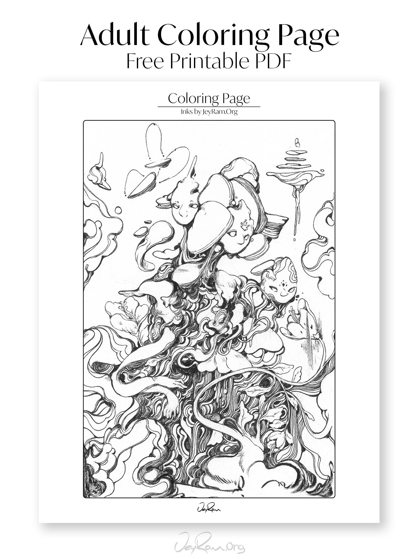 Free Adult Coloring Pages Printable Fantasy