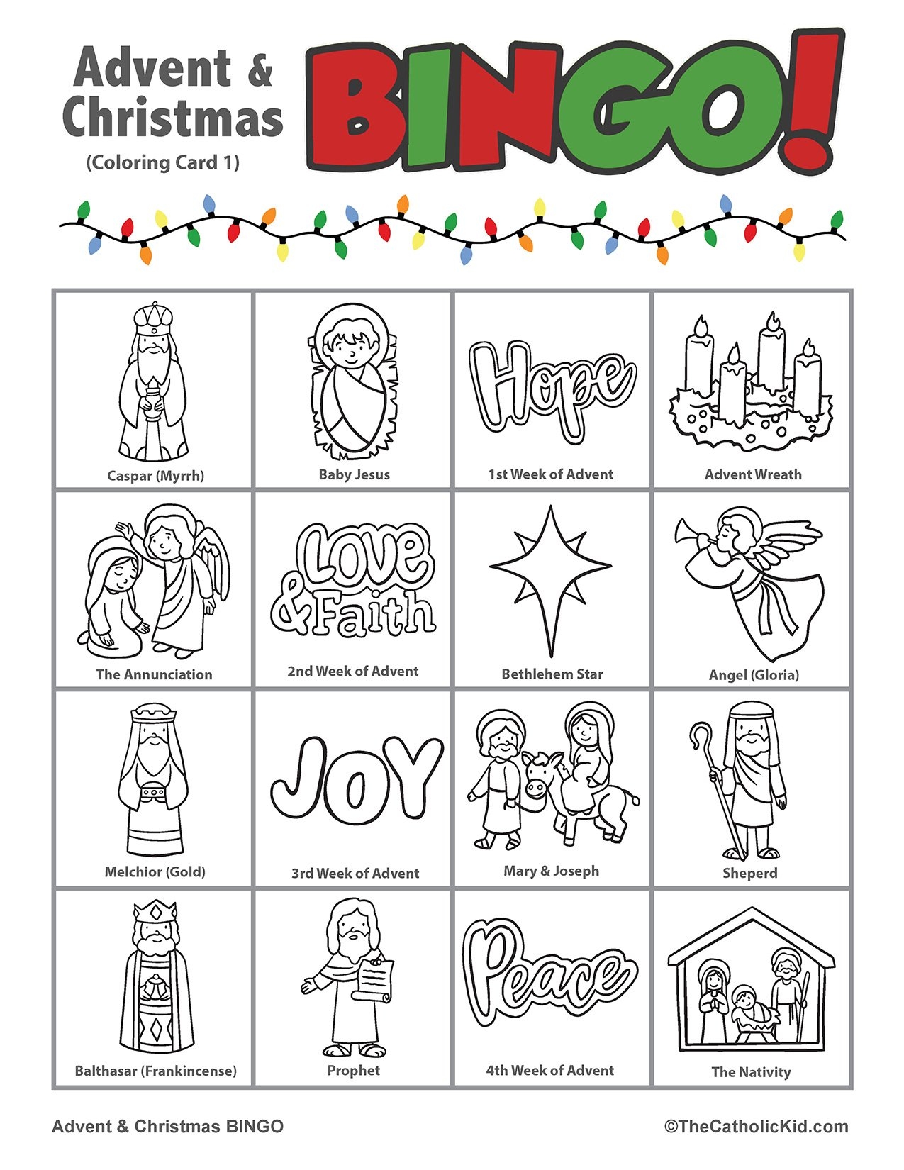 Advent Christmas BINGO Download Pack TheCatholicKid