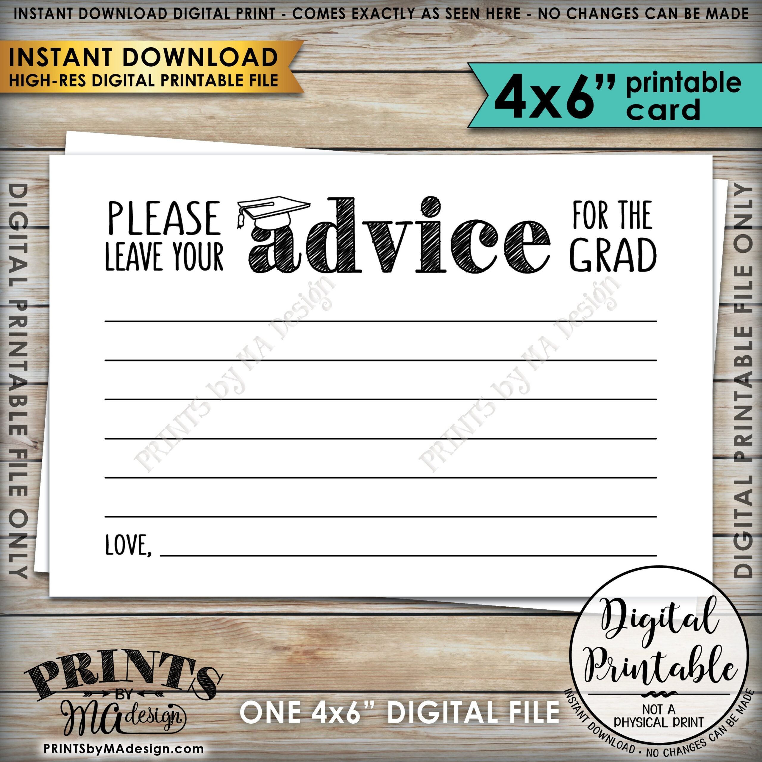 Advice For The Graduate Cards Free Printable