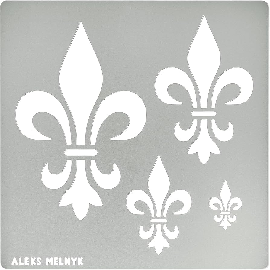 Amazon Aleks Melnyk No 250 Metal Stencil Fleurs De LYS Symbole French Fleur de lis Lily Flower Ornament Vintage Patterns Template For Wood Burning Pyrography Engraving Crafts Art DIY Arts Crafts Sewing