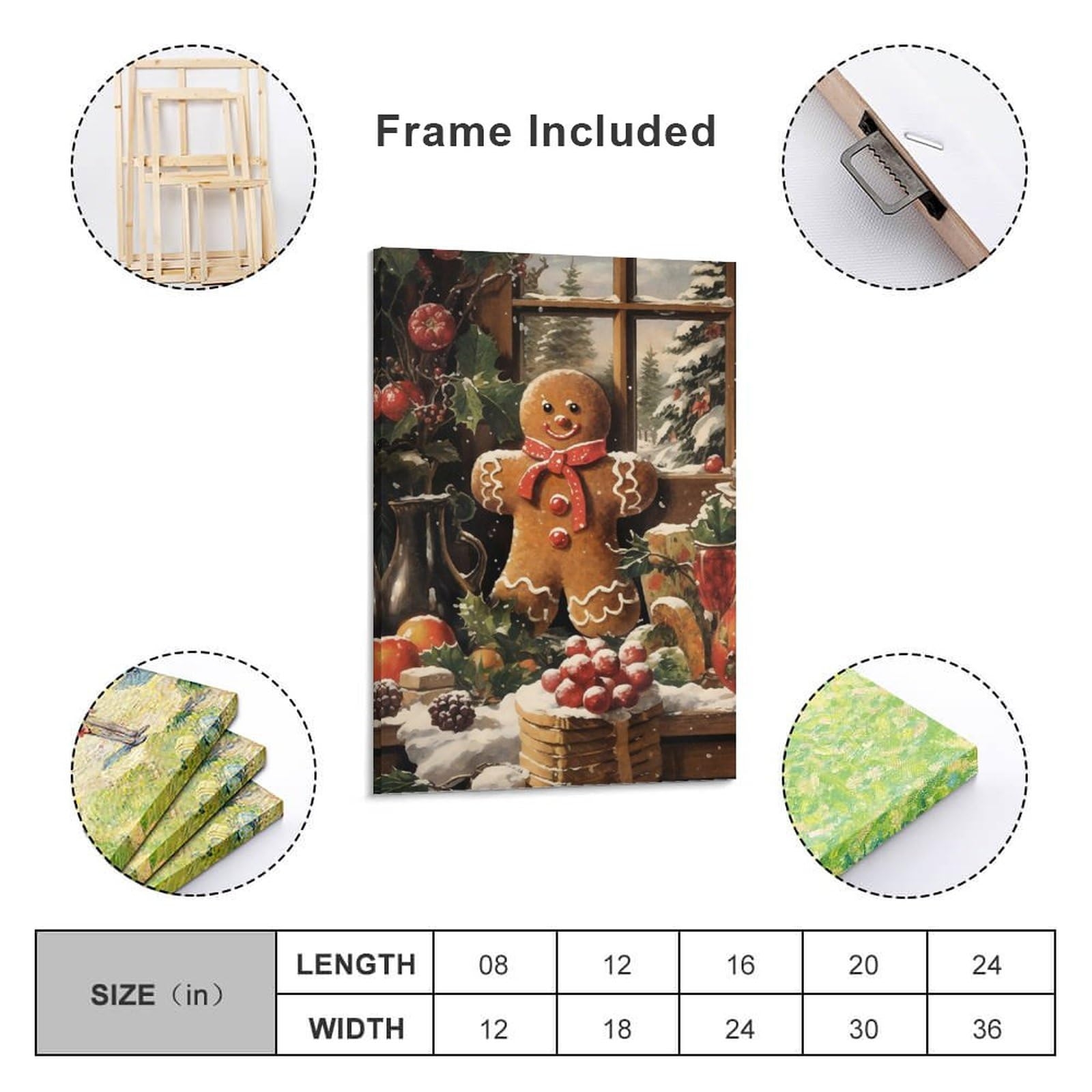 Amazon Christmas Printable Gingerbread Man Christmas Still Life Wall Art Print Xmas Winter ottagecore De Canvas Wall Art Print Poster For Home School Office Decor Frame style 20x30inch 50x75cm Posters Prints