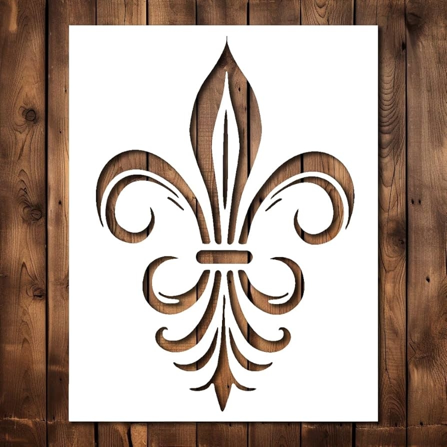 Amazon Fleur De Lis Stencil Template Reusable Contemporary Elegant Decorative Fleur De Lis Stencils For Painting On Wood Glass Wall Rock Walls Canvas Glassware Spray Painting Airbrushing 8 5 X 11 