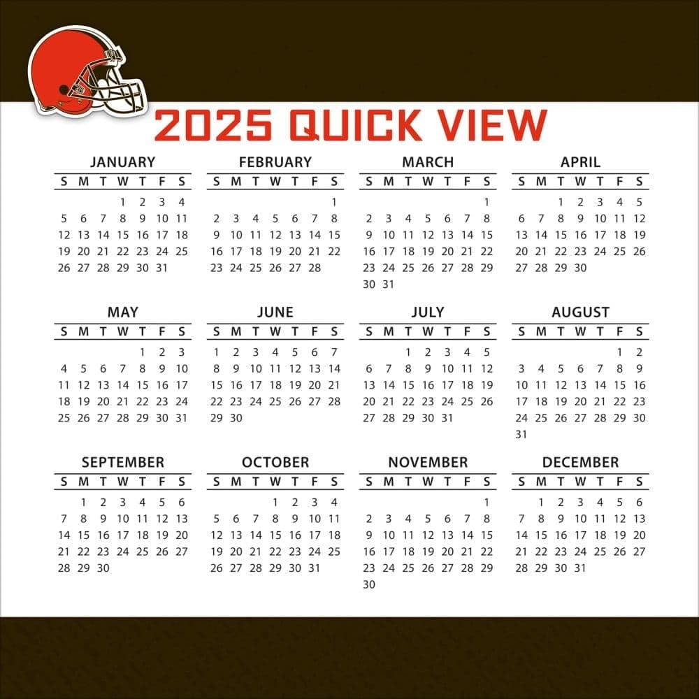 Amazon Turner Sports 25998053035 Calendario 2025 De Cleveland Browns Deportes Y Actividades Al Aire Libre