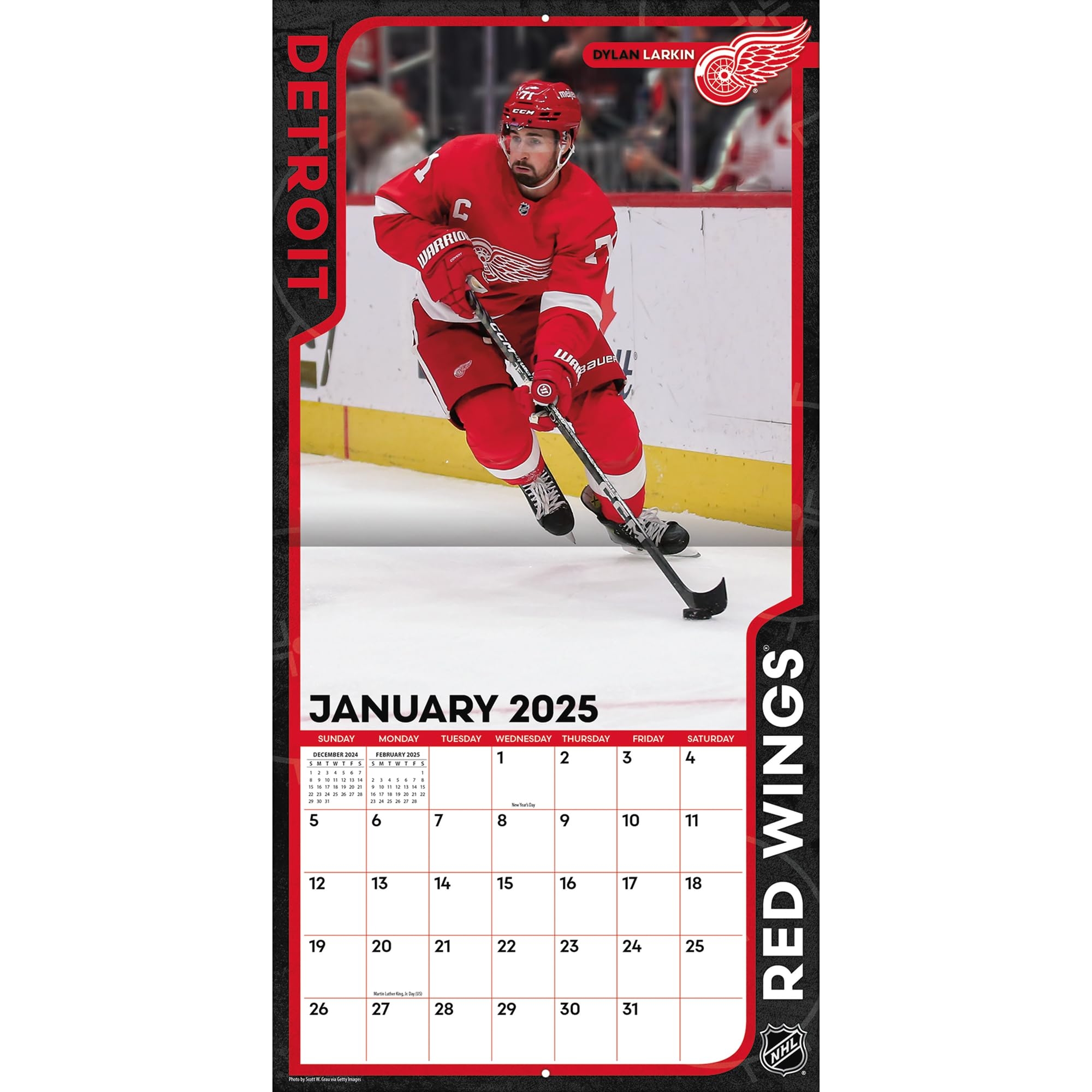 Amazon TURNER SPORTS Detroit Red Wings 2025 12x12 Team Wall Calendar 25998011940 Office Products
